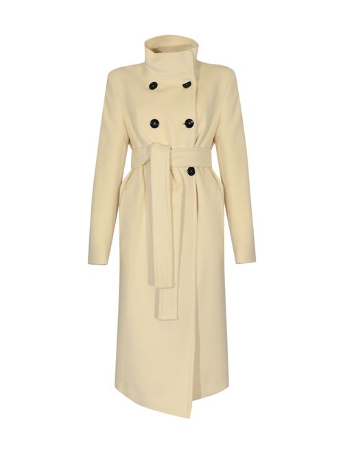 Cappotto doppiopetto Arezzo in lana Bianco MAX MARA STUDIO | 2526016012600009